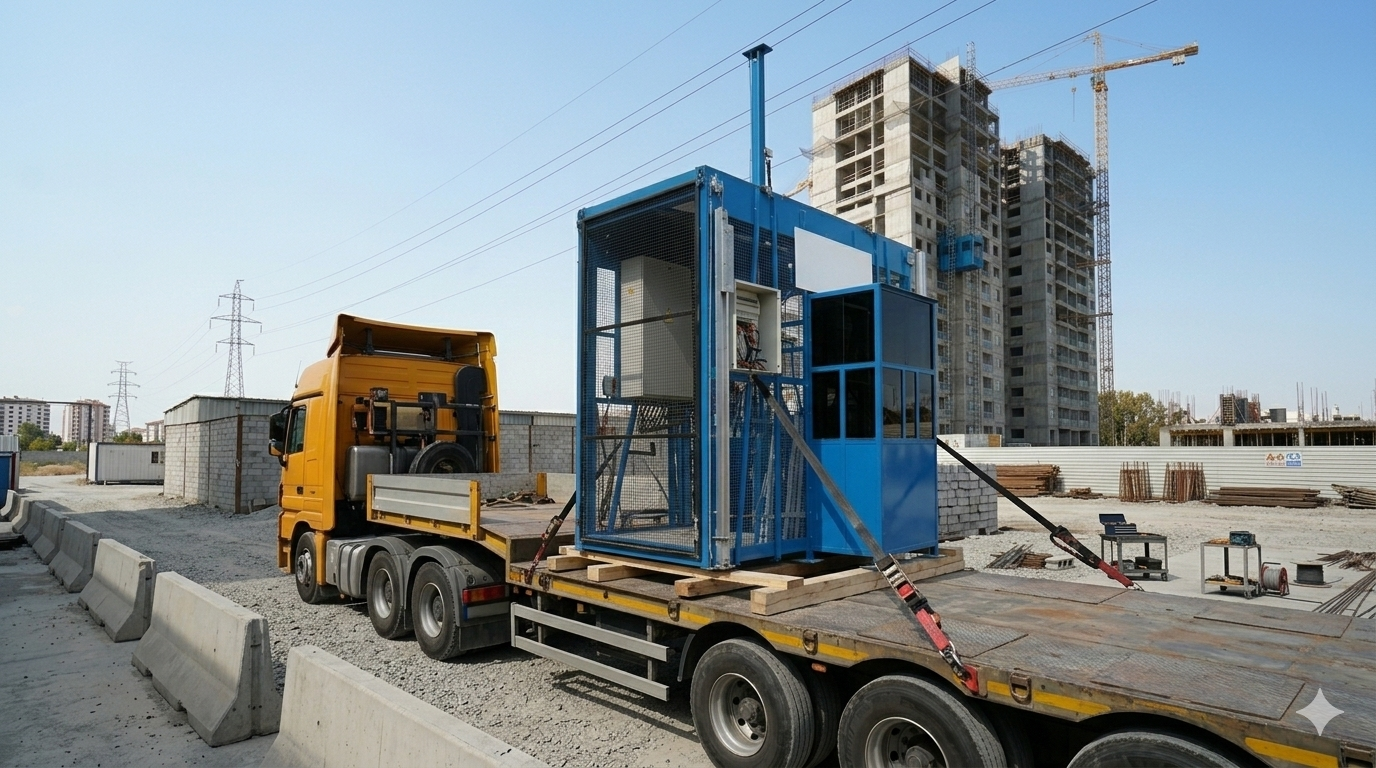 Elevador em operação