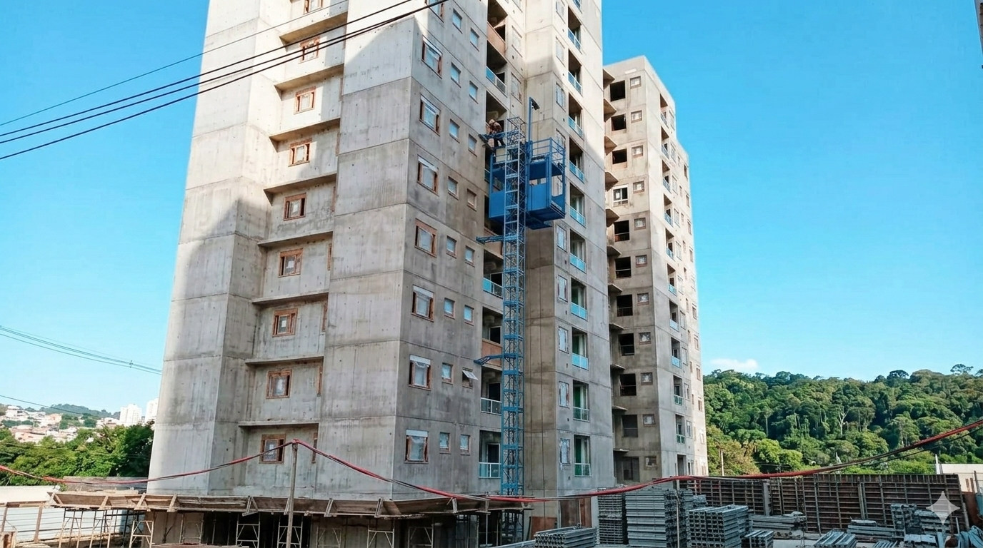 Elevador Cremalheira em obra